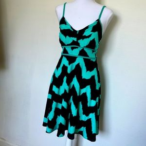Blue and green dress